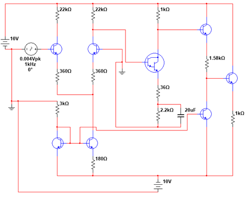 Discrete Op-amp Circuit